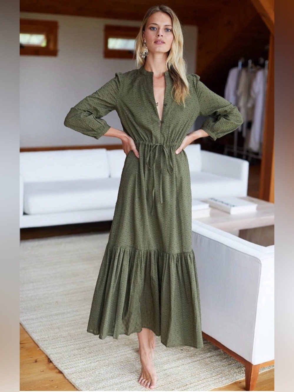 Emerson Fry Frances Dress Moss Green